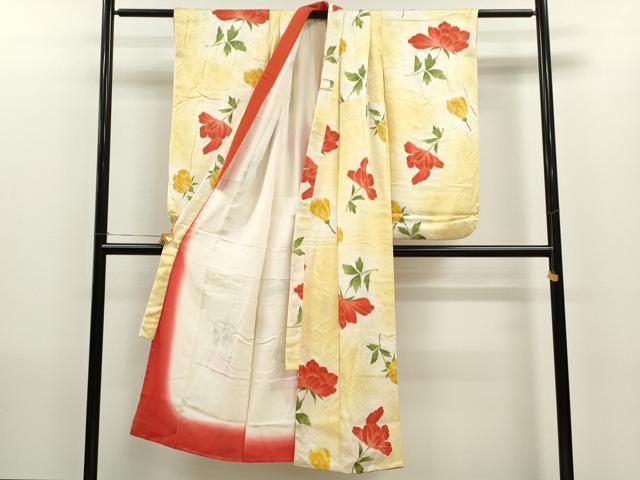 平和屋着物∵女の子　十三参り　子供　祝着　枝花文　暈し染め　金彩　逸品　CAAV9310ze
