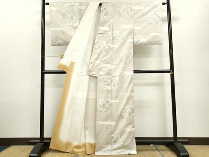 平和屋着物●上質な紬 枝花文 正絹 逸品 CAAV9313ze