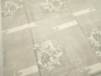 平和屋着物●上質な紬 枝花文 正絹 逸品 CAAV9313ze