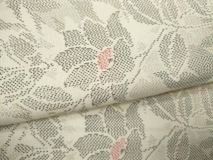平和屋着物●上質な紬 枝花文 正絹 逸品 CAAV9313ze