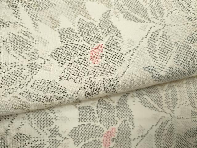 平和屋着物●上質な紬 枝花文 正絹 逸品 CAAV9313ze
