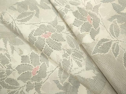 平和屋着物●上質な紬 枝花文 正絹 逸品 CAAV9313ze