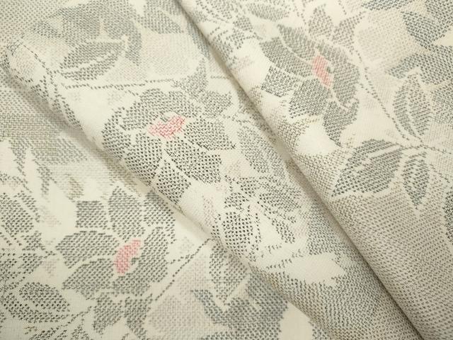 平和屋着物●上質な紬 枝花文 正絹 逸品 CAAV9313ze