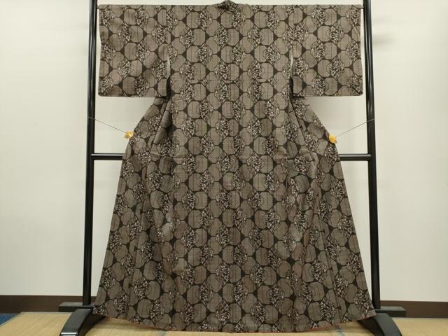 平和屋着物●本場大島紬 7マルキ 吉祥花文 正絹 逸品 CAAV9327ze