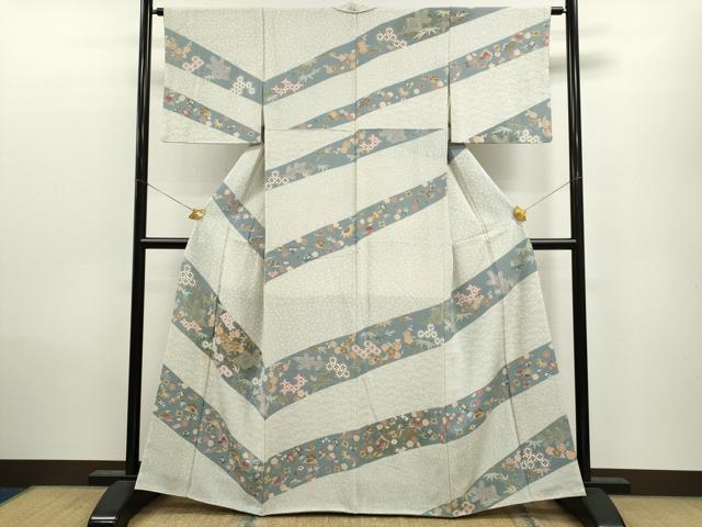 平和屋着物●訪問着 駒刺繍 松竹梅宝尽くし花文 金彩 正絹 逸品 CAAV9328ze