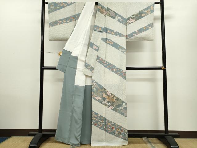 平和屋着物●訪問着 駒刺繍 松竹梅宝尽くし花文 金彩 正絹 逸品 CAAV9328ze