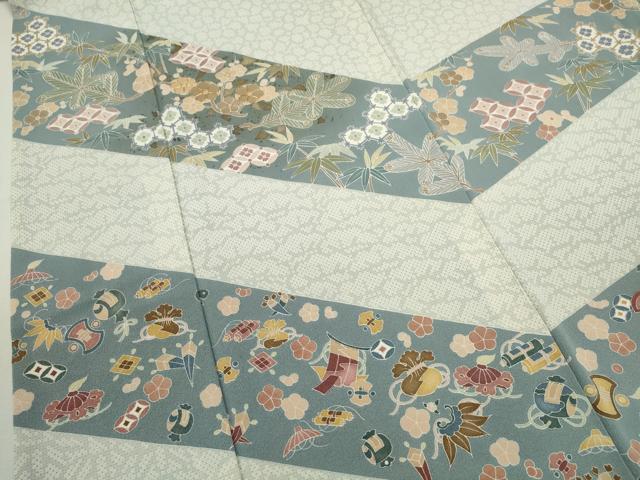 平和屋着物●訪問着 駒刺繍 松竹梅宝尽くし花文 金彩 正絹 逸品 CAAV9328ze