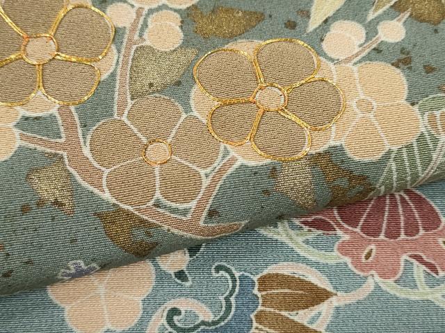 平和屋着物●訪問着 駒刺繍 松竹梅宝尽くし花文 金彩 正絹 逸品 CAAV9328ze