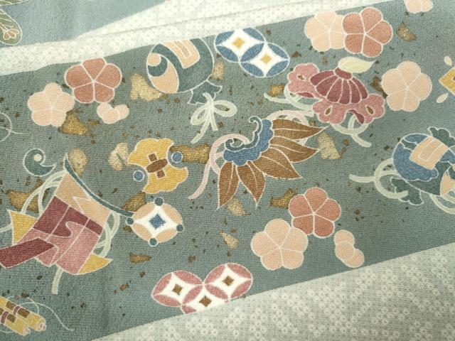 平和屋着物●訪問着 駒刺繍 松竹梅宝尽くし花文 金彩 正絹 逸品 CAAV9328ze