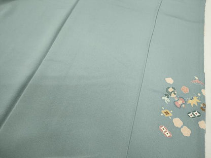 平和屋着物●訪問着 駒刺繍 松竹梅宝尽くし花文 金彩 正絹 逸品 CAAV9328ze