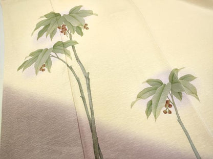 平和屋着物●訪問着　手描き　草木文　暈し染め　正絹　逸品　CAAV9330ze