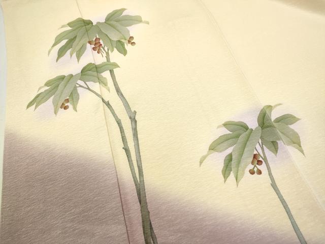 平和屋着物●訪問着　手描き　草木文　暈し染め　正絹　逸品　CAAV9330ze