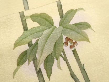 平和屋着物●訪問着　手描き　草木文　暈し染め　正絹　逸品　CAAV9330ze