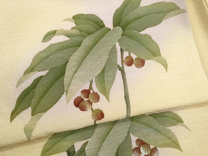 平和屋着物●訪問着　手描き　草木文　暈し染め　正絹　逸品　CAAV9330ze