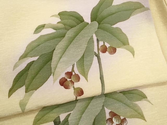平和屋着物●訪問着　手描き　草木文　暈し染め　正絹　逸品　CAAV9330ze