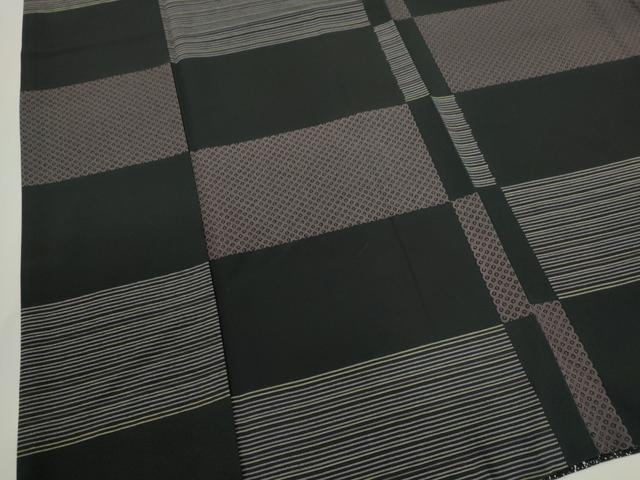 平和屋着物●上質な小紋　横段吉祥文　黒地　正絹　逸品　CAAV9341ze