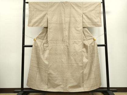 平和屋着物●訪問着 紬地 横段文 正絹 逸品 CAAV9342ez