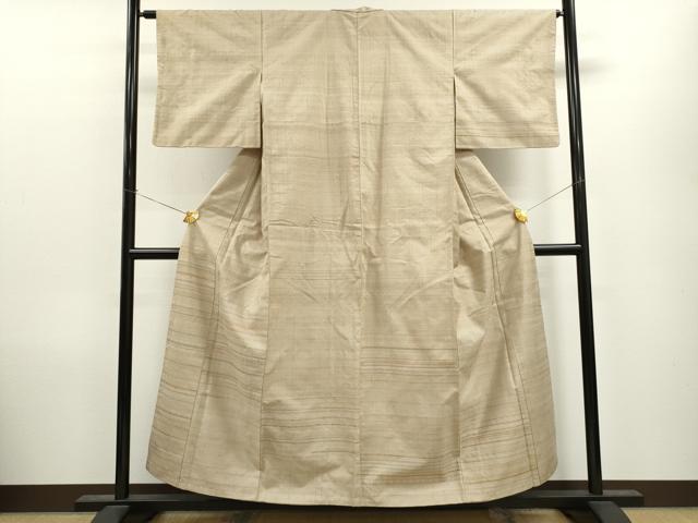 平和屋着物●訪問着 紬地 横段文 正絹 逸品 CAAV9342ez