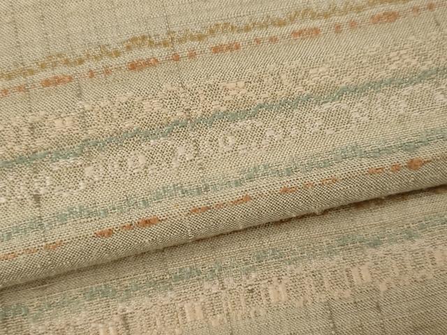 平和屋着物●訪問着 紬地 横段文 正絹 逸品 CAAV9342ez