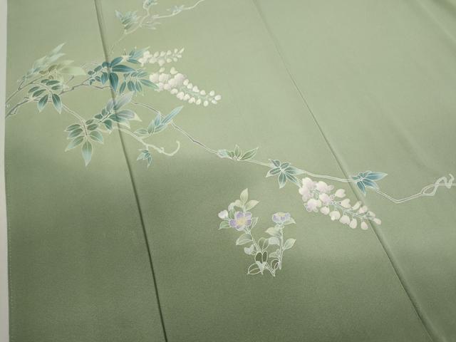 平和屋着物●訪問着 友禅 作家物 藤 暈し染め 正絹 逸品 CAAV9350ze
