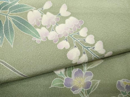 平和屋着物●訪問着 友禅 作家物 藤 暈し染め 正絹 逸品 CAAV9350ze