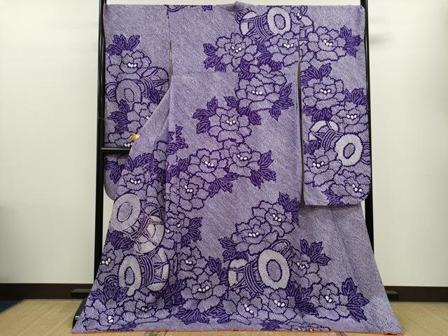 平和屋着物●豪華振袖　総絞り　駒刺繍　鼓草花文　正絹　逸品　CAAV9351ze
