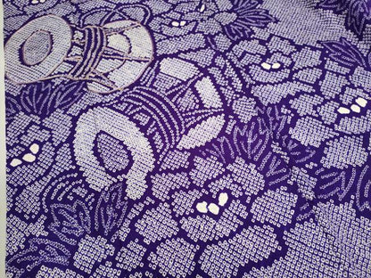 平和屋着物●豪華振袖　総絞り　駒刺繍　鼓草花文　正絹　逸品　CAAV9351ze