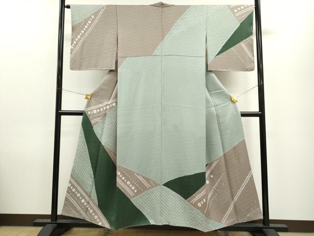 平和屋着物●染色作家　斉藤三才　訪問着　絞り　切嵌吉祥文　正絹　逸品　未使用　CAAV9355ze