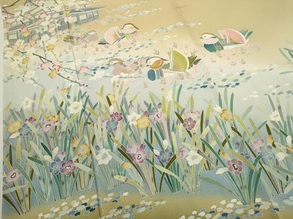 平和屋着物●豪華色留袖　作家物　鴛鴦風景花文　暈し染め　正絹　逸品　CAAV9356ze