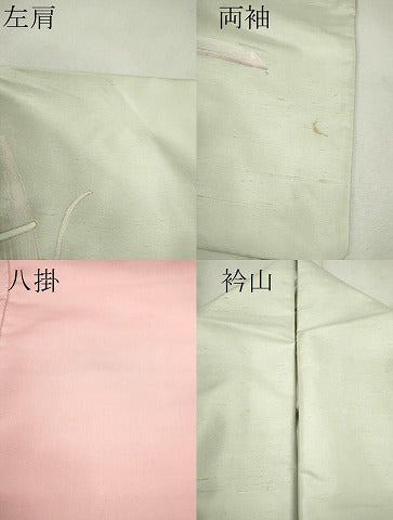 平和屋着物●訪問着 紬地 刺繍 霞吉祥枝花文 金彩 正絹 逸品 CAAV9358ze