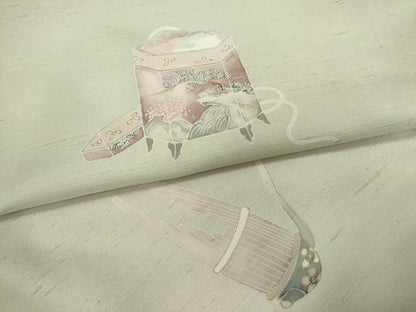 平和屋着物●訪問着 紬地 刺繍 霞吉祥枝花文 金彩 正絹 逸品 CAAV9358ze