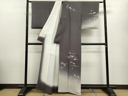 平和屋着物●訪問着　総刺繍　駒刺繍　舞花文　暈し染め　金糸　正絹　逸品　CAAV9360ze