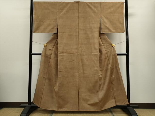 平和屋着物●上質な紬 花織 霞吉祥文 正絹 逸品 CAAV9367ze