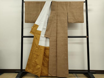 平和屋着物●上質な紬 花織 霞吉祥文 正絹 逸品 CAAV9367ze