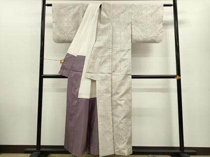 平和屋着物●本場大島紬　白大島　7マルキ　吉祥文　正絹　逸品　CAAV9370ze