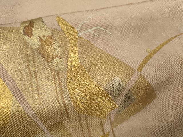 平和屋着物●訪問着　動物飛鶴笹文　金彩　正絹　逸品　CAAV9371ze