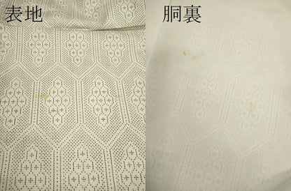 平和屋着物●本場大島紬 白大島 7マルキ 亀甲文様 正絹 逸品 CAAV9374ze
