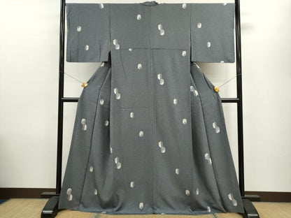 平和屋着物●上質な小紋 吉祥枝葉文 たたき染め 正絹 逸品 CAAV9377ze