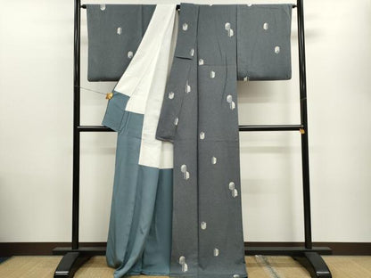 平和屋着物●上質な小紋 吉祥枝葉文 たたき染め 正絹 逸品 CAAV9377ze