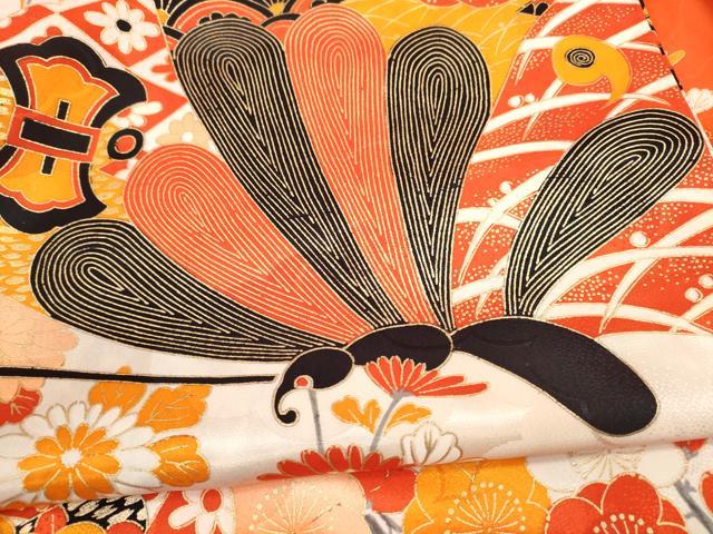平和屋着物∵女の子 十三参り 子供 祝着・長襦袢・袋帯セット 駒刺繍 舞蝶宝尽くし花文 金彩 洗える着物 CAAV9400ze