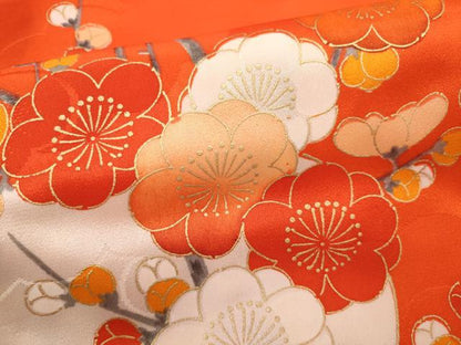 平和屋着物∵女の子 十三参り 子供 祝着・長襦袢・袋帯セット 駒刺繍 舞蝶宝尽くし花文 金彩 洗える着物 CAAV9400ze