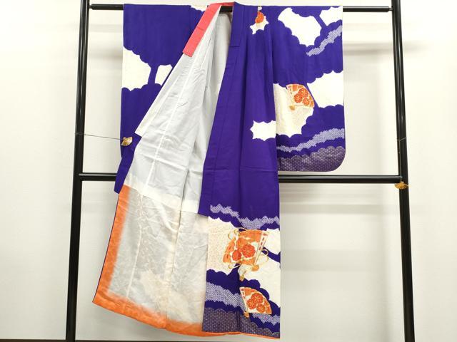 平和屋着物∵女の子 十三参り 子供 祝着・長襦袢・袋帯セット 駒刺繍 絞り 檜扇花文 金彩 逸品 CAAV9404ze