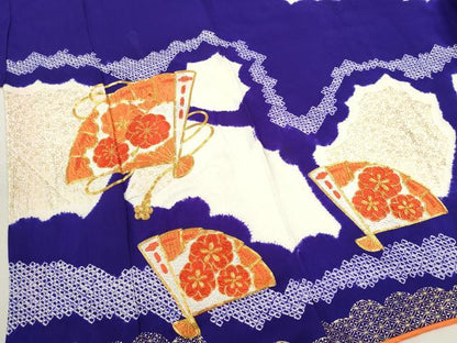 平和屋着物∵女の子 十三参り 子供 祝着・長襦袢・袋帯セット 駒刺繍 絞り 檜扇花文 金彩 逸品 CAAV9404ze