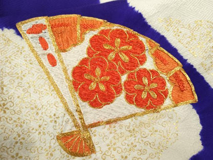 平和屋着物∵女の子 十三参り 子供 祝着・長襦袢・袋帯セット 駒刺繍 絞り 檜扇花文 金彩 逸品 CAAV9404ze