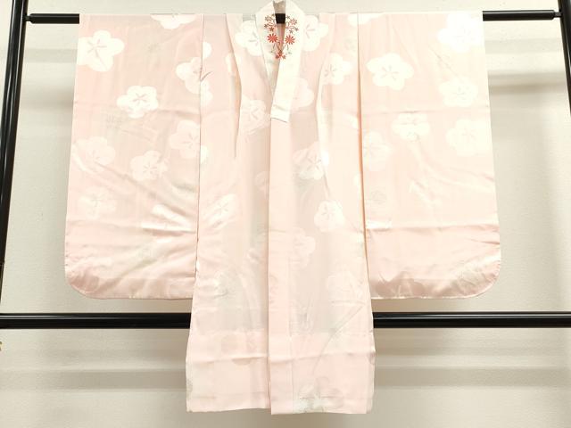 平和屋着物[]七五三　女の子　７歳　祝着　四つ身　長襦袢・袋帯セット　駒刺繍　絞り　雲取り貝桶草花文　金彩　逸品　CAAV9405ze
