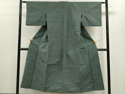 平和屋着物▽上質な紬　単衣　霞文　正絹　逸品　CAAV9413ze