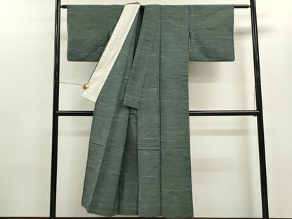 平和屋着物▽上質な紬　単衣　霞文　正絹　逸品　CAAV9413ze