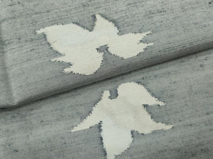 平和屋着物▽訪問着 単衣 紬地 舞葉文 正絹 逸品 CAAV9414ze