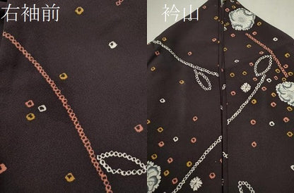 平和屋着物▽上質な小紋　単衣　辻が花　正絹　逸品　CAAV9416ze