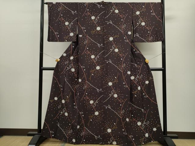 平和屋着物▽上質な小紋　単衣　辻が花　正絹　逸品　CAAV9416ze